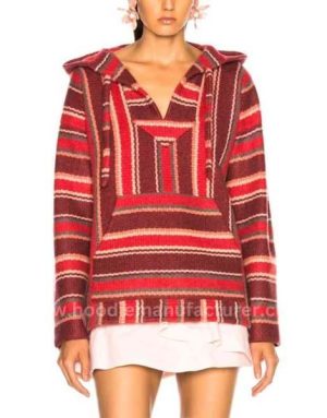 wholesale Women Long Sleeve Kangaroo Pocket Baja Hoodie manufacturer