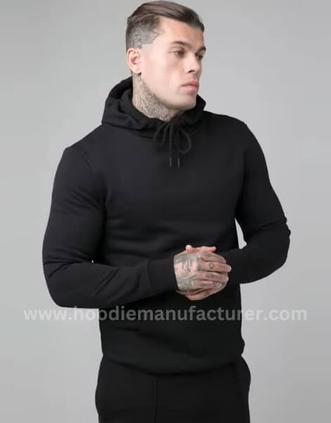 wholesale black polo hoodie manufacturer