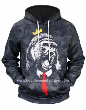 wholesale custom 3d gorilla printed camouflage hoodie manufacturer