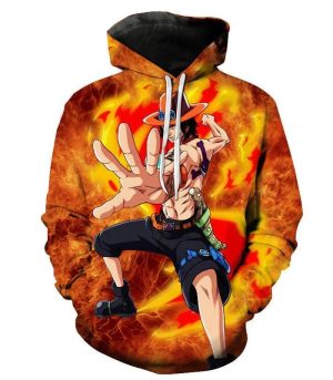 one piece ace 3d printed hoodies