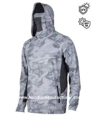 custom camo uv protected upf 50 hoodie for fishing