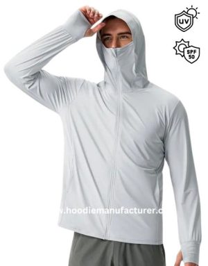 wholesale long sleeve uv protected hoodie for men