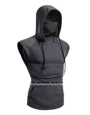 wholesale ninja suit sleeveless workout hoodie