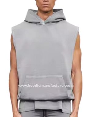 wholesale vintage oversized sleeveless hoodie