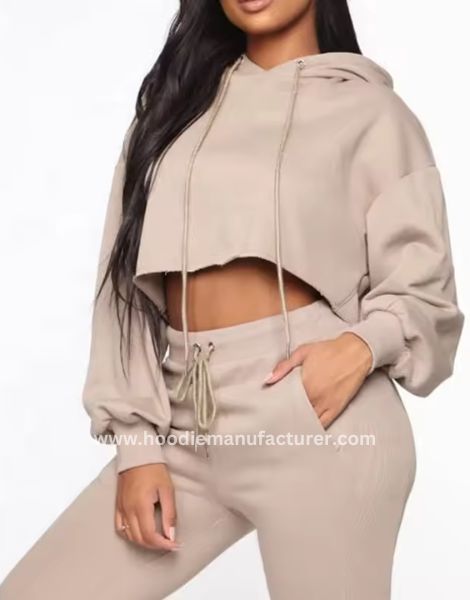 Wholesale French terry cropped hoodie Manufacturer