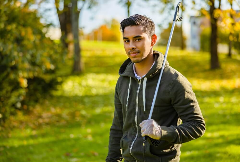 man wearing a hoodie from a bulk hoodie manufacturer