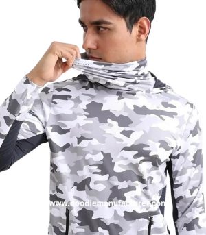 quick drying breathable long sleeved custom camo mask hoodies
