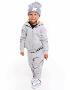 wholesale solid tracksuit zip-up hoodie for little girls
