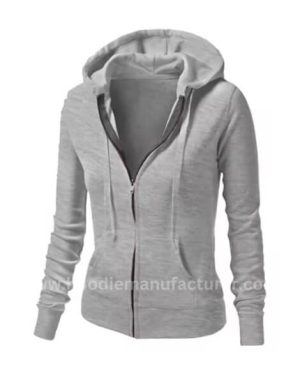 wholesale women’s casual zip-up hoodie sweatshirt manufacturer