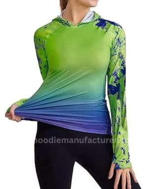 anti-uv long sleeve women’s fishing t-shirt with hoodie