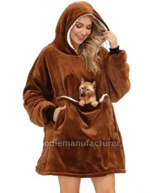 comfortable sherpa blanket hoodie with a deep large pocket