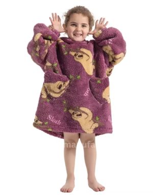 cute animal printed oversized blanket hoodie for kids toddlers