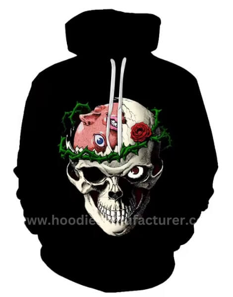 unisex all-over 3d printed halloween skull hoodie