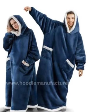 wholesale unisex oversized heated hoodie blanket with sleeves