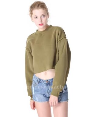 women cropped sweatshirt with long sleeves