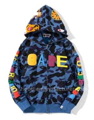 boys tracksuit blue camo hoodie