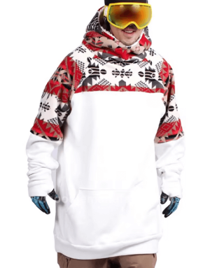custom oversized drop shoulder men's ski sweatshirt