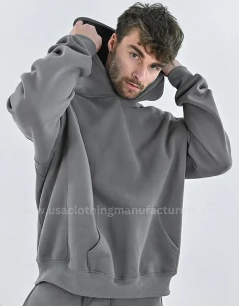 mens’ oversized crew neck grey hoodie