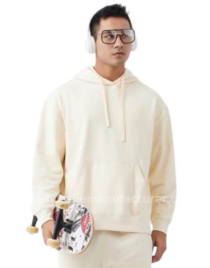 oversized drop shoulder organic cotton hooded sweatshirt