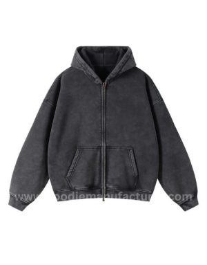 oversized vintage black zip-up hoodie