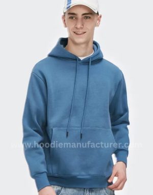 plain royal blue youth hoodie with drawstring