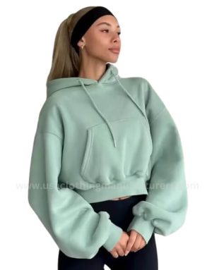 women’s custom pullover cropped oversized gym hoodie