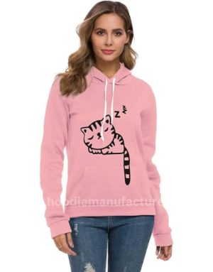 women’s printed pink hello kitty hoodie