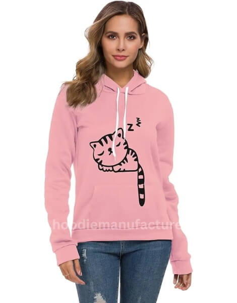 women’s printed pink hello kitty hoodie