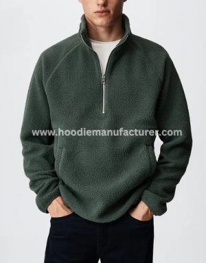 Polyester Kangaroo Pocket Half Zip Hoodie Manufacturer