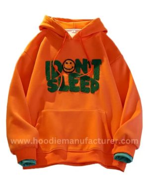 men oversized cotton hoodie with embroidered logo