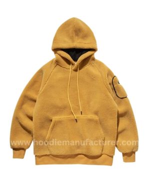 personalized sherpa embroidered logo hoodie for winter