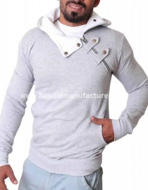 men heavyweight side buttoned hoodies manufacturer