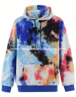 men multicolor anti wrinkle tie dye hoodie manufacturer