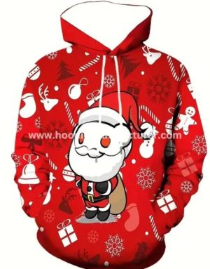 polyester santa printed christmas hoodie manufacturer