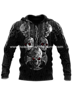 skull printed graphics hoodie wholesale