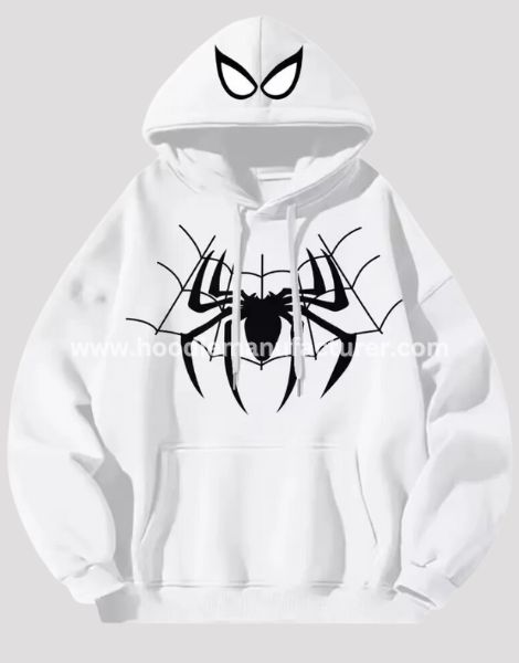 Breathable Spider Printed Vintage Hoodie Wholesale