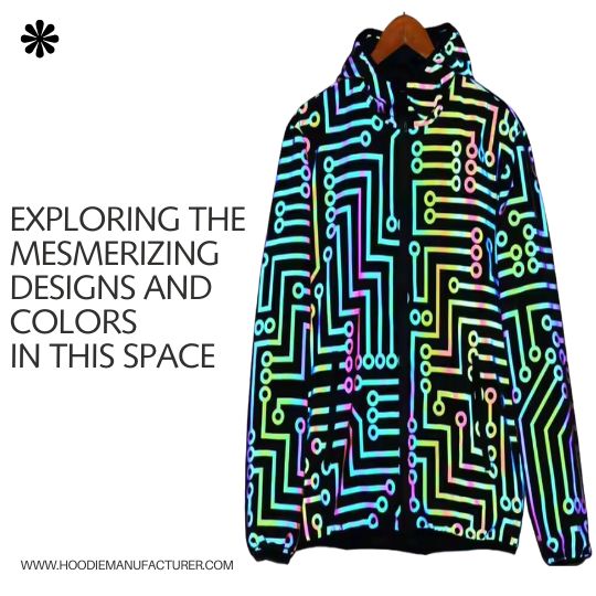 custom holographic reflective hoodie