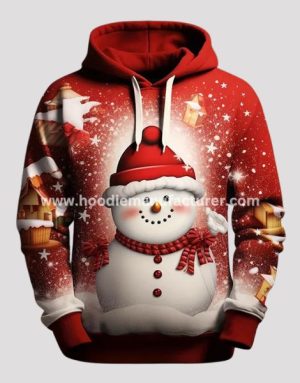 men snowman printed hoodie wholesale