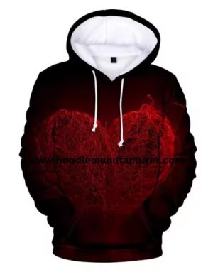 Wholesale 3D Love Printed Valentine Hoodie Form Hoodie Manufacturer