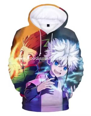 polyester 3d printed anime hoodie wholesale