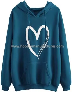 Cotton Love Heart Printed Blue Pullover Manufacturer