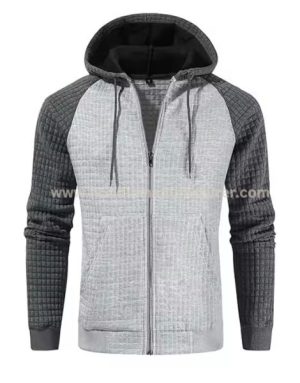 Men Cotton Blended Heavyweight Zip Up Hoodie Suppliers