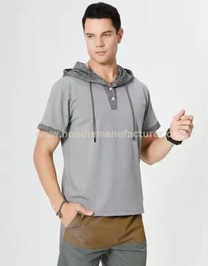 Men Short Sleeves Hoodie for Summer Suppliers
