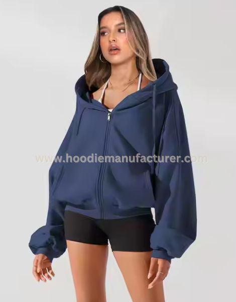 Women Full Zipper Oversized Spring Hoodie in Bulk