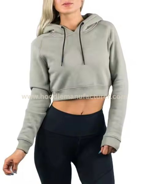 Women Spandex Cotton Cropped Hoodies Supplier