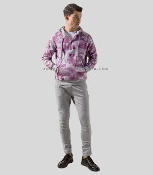 Wholesale Tie Dye Half Zipper Hoodies