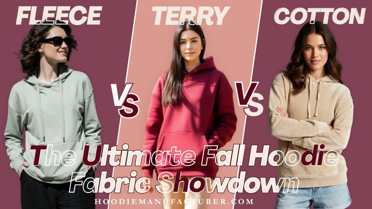 fall hoodie materials fleece terry cotton