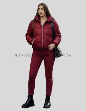 front zipper puffer jacket for women supplier