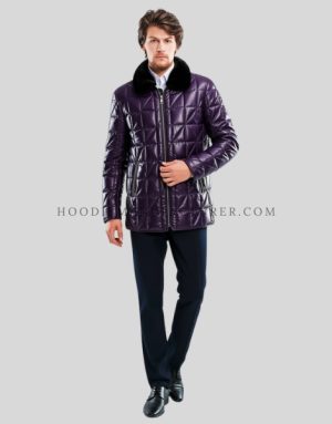 fur collar puffer jacket for men supplier