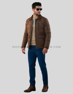 puffer jacket with pocket for men supplier